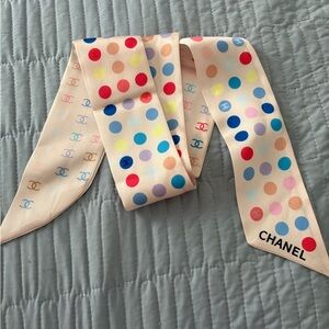 Boutique Multicolor Polka Dot Silk Scarf